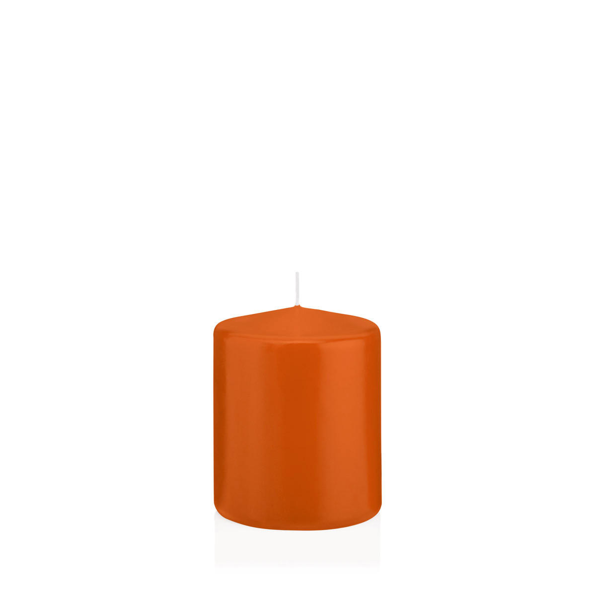STUMPENKERZEN Aprikose Ø 78 x 100 mm, 8 Stück - Orange, Paraffin (8/10cm) - Wiedemann Kerzen