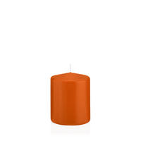 STUMPENKERZEN Aprikose Ø 78 x 100 mm, 8 Stück - Orange, Paraffin (8/10cm) - Wiedemann Kerzen