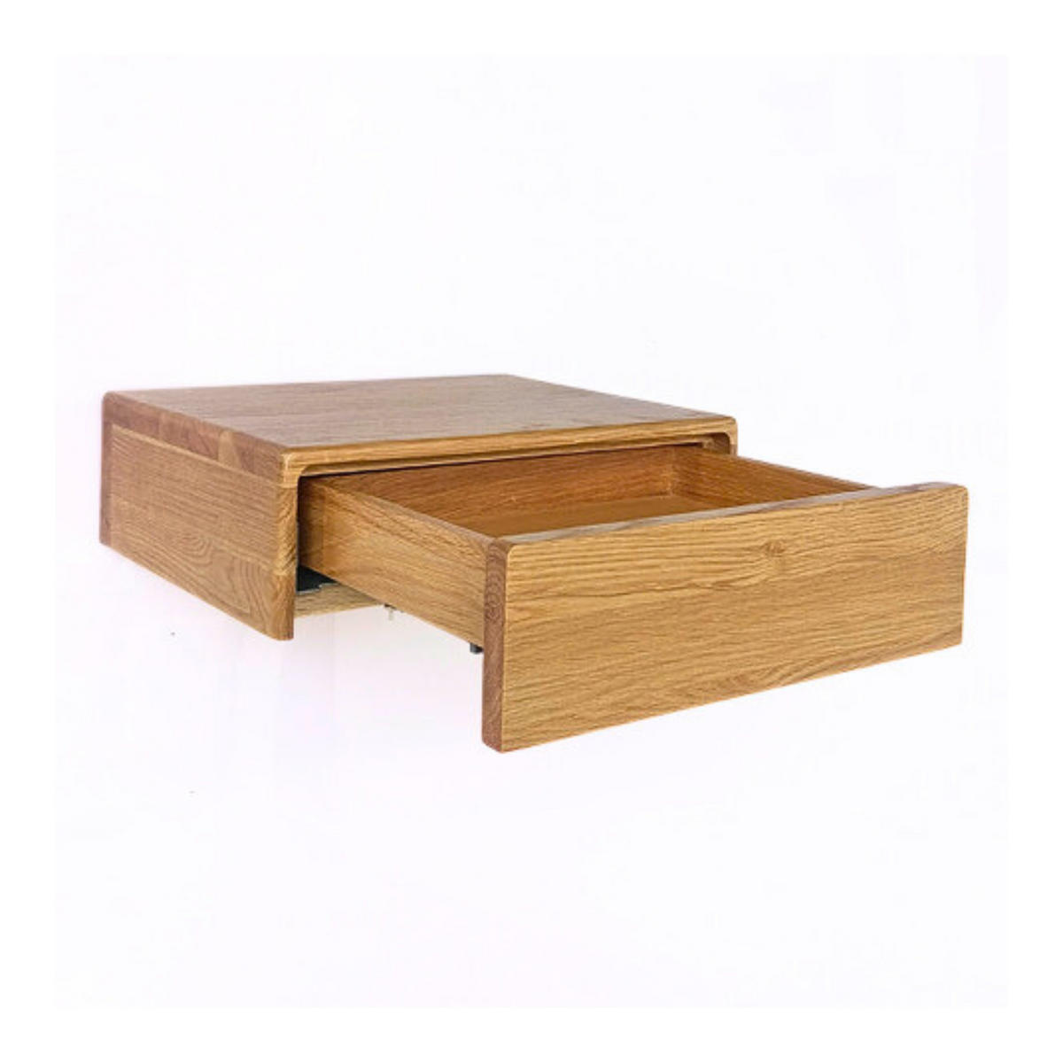 NACHTTISCH Frank, Natur Massiveiche - Beige, Holz (40/12/30cm) - WOODEK