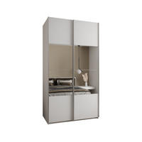SCHWEBETÜRENSCHRANK 245,5/140/64 2-türig - Silberfarben/Weiß, Holz/Metall (140/245/64cm) - Abiks Möbel