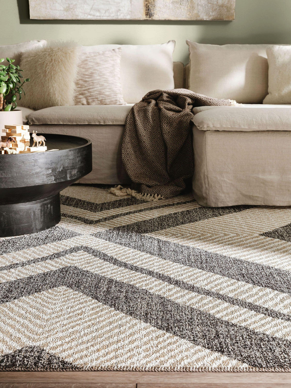 FLACHGEWEBETEPPICH Elena Beige/Braun 240x340 cm - Beige, Textil (240/340cm) - benuta Nest