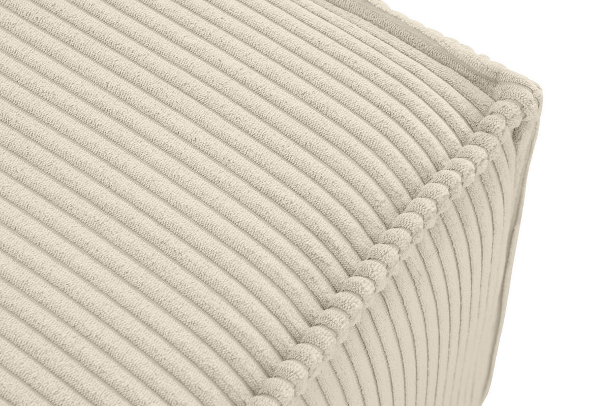 SITZPOUF NAPI gefederte Sitzfläche, creme - Creme/Schwarz, Textil (83/45/83cm) - KONSIMO®