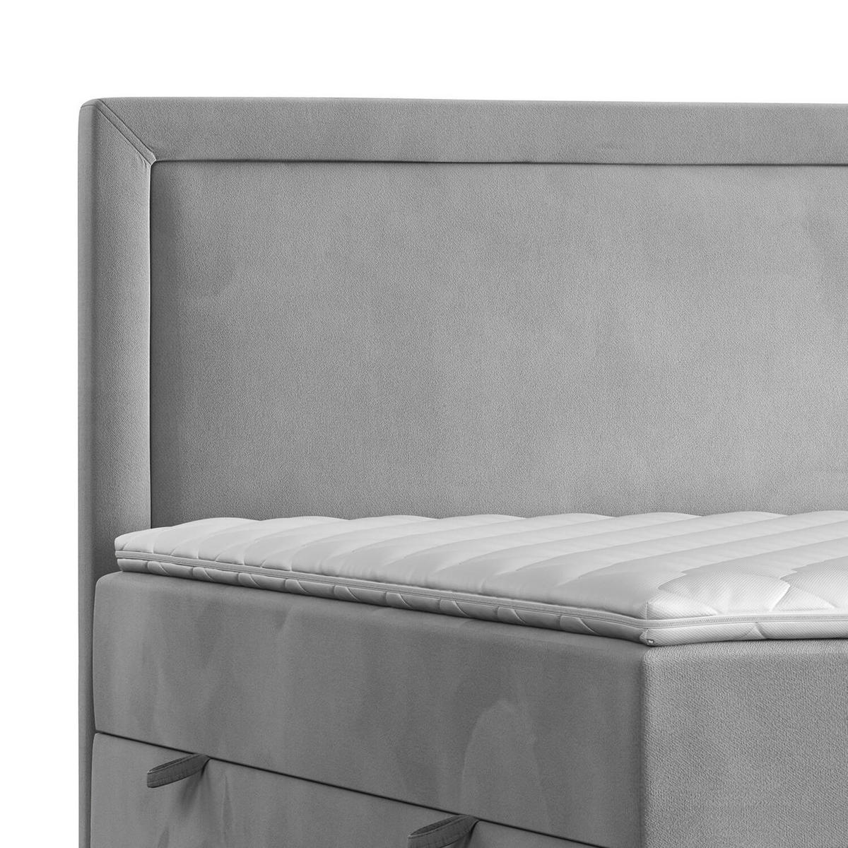 BOXBETT Jodan 140/200 cm Grau im Magic Velvet Stoff - Schwarz/Grau, Holz/Holzwerkstoff (140/200cm) - AltaBeds