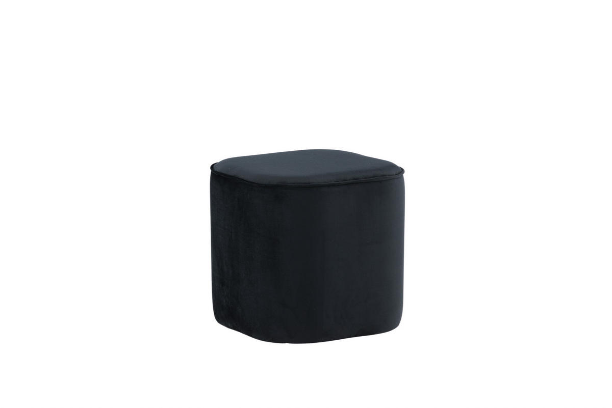POUF Velour schwarz - Schwarz, Holzwerkstoff (44/41/44cm) - ebuy24