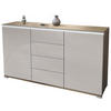 SIDEBOARD Faro Sandgrau Hochglanz - Sandfarben, Holzwerkstoff (138.5/75.5/35cm) - Vladon
