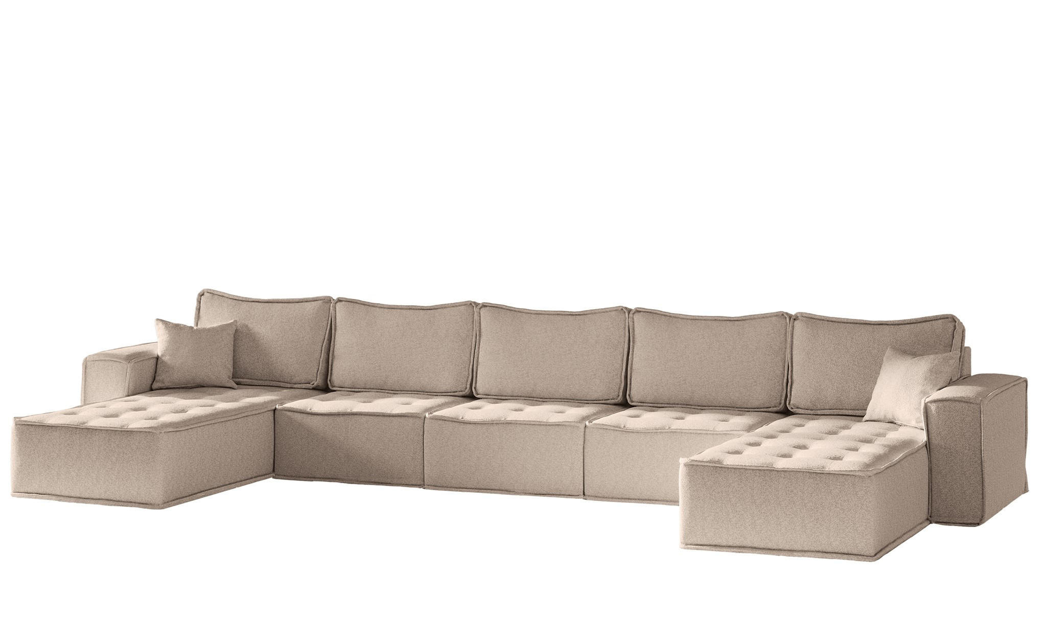 WOHNLANDSCHAFT Sande In Alpine - Hellbraun, Holzwerkstoff/Textil (452/85/192cm) - Fun Möbel