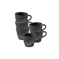 ESPRESSOTASSEN Manufacture Rock - Mickey Mouse schwarz 60 ml 6er Set - Schwarz, Keramik (0.06L) - Villeroy & Boch