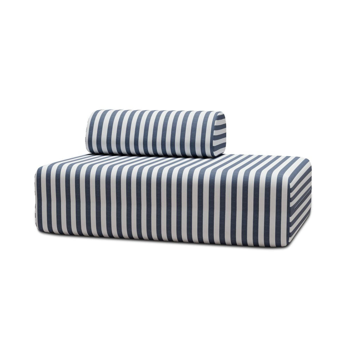 ZWEISITZER-GARTENSOFA mit Streifen in Weiß und Dunkelblau - Dunkelblau, Textil (95/70.5/148cm)