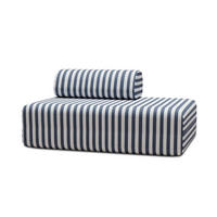 ZWEISITZER-GARTENSOFA mit Streifen in Weiß und Dunkelblau - Dunkelblau, Textil (95/70.5/148cm)