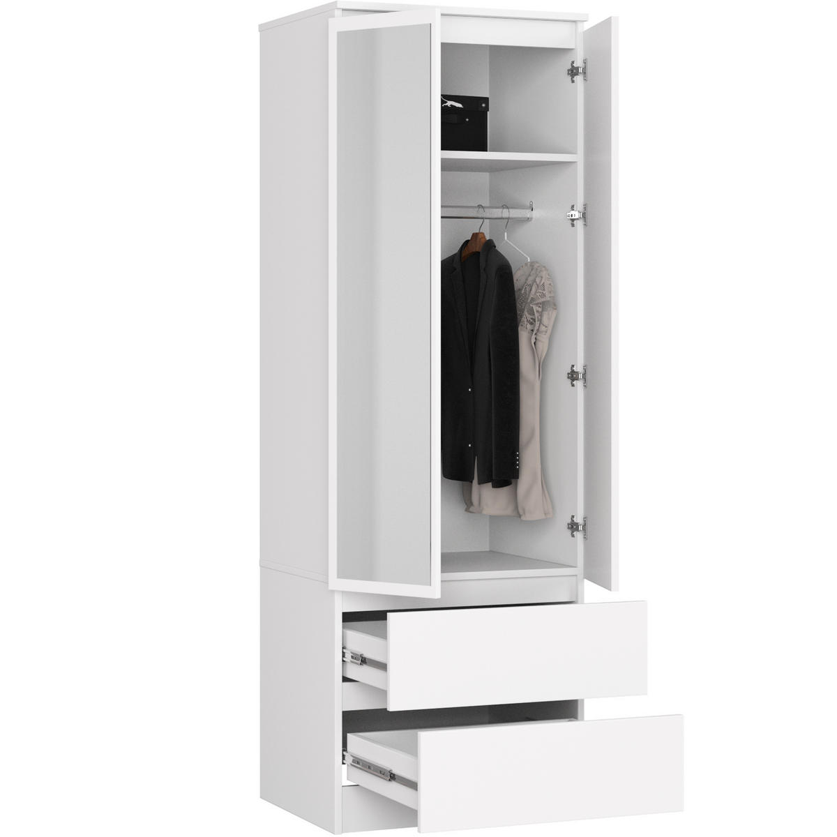 KLEIDERSCHRANK Weiß 60x51x180 cm - Weiß, Holzwerkstoff (60/180/51cm) - Akord