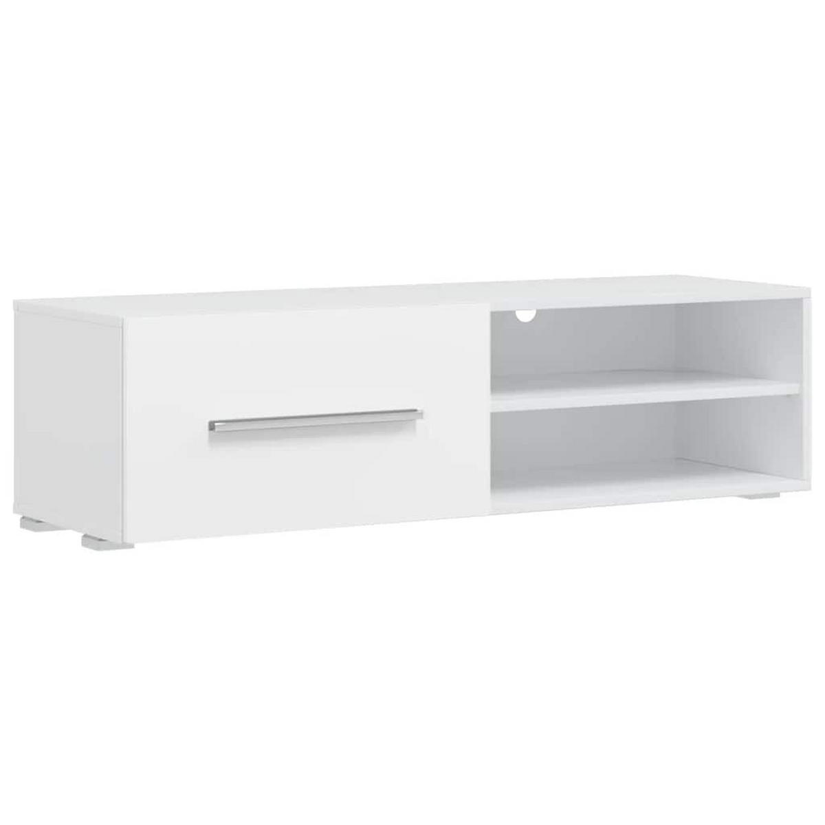FÜNFTEILIGE WOHNWAND TV-SCHRANK MIT LED-BELEUCHTUNG WEISS - Schwarz/Weiß, Holz (30/35/140cm) - vidaXL