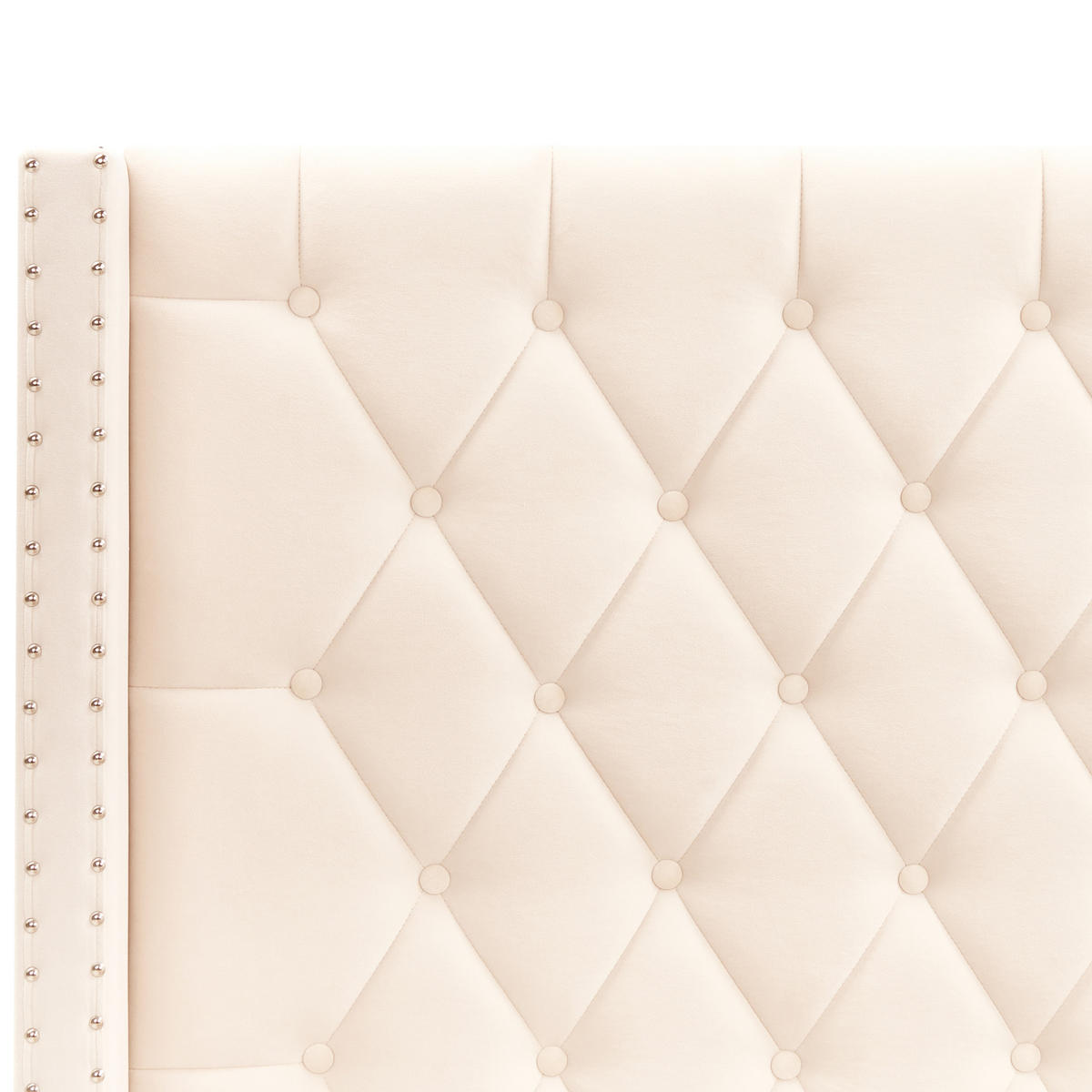 POLSTERBETT 160/200 cm Cremeweiß Lubbon - Creme, Textil (160/200cm) - Beliani