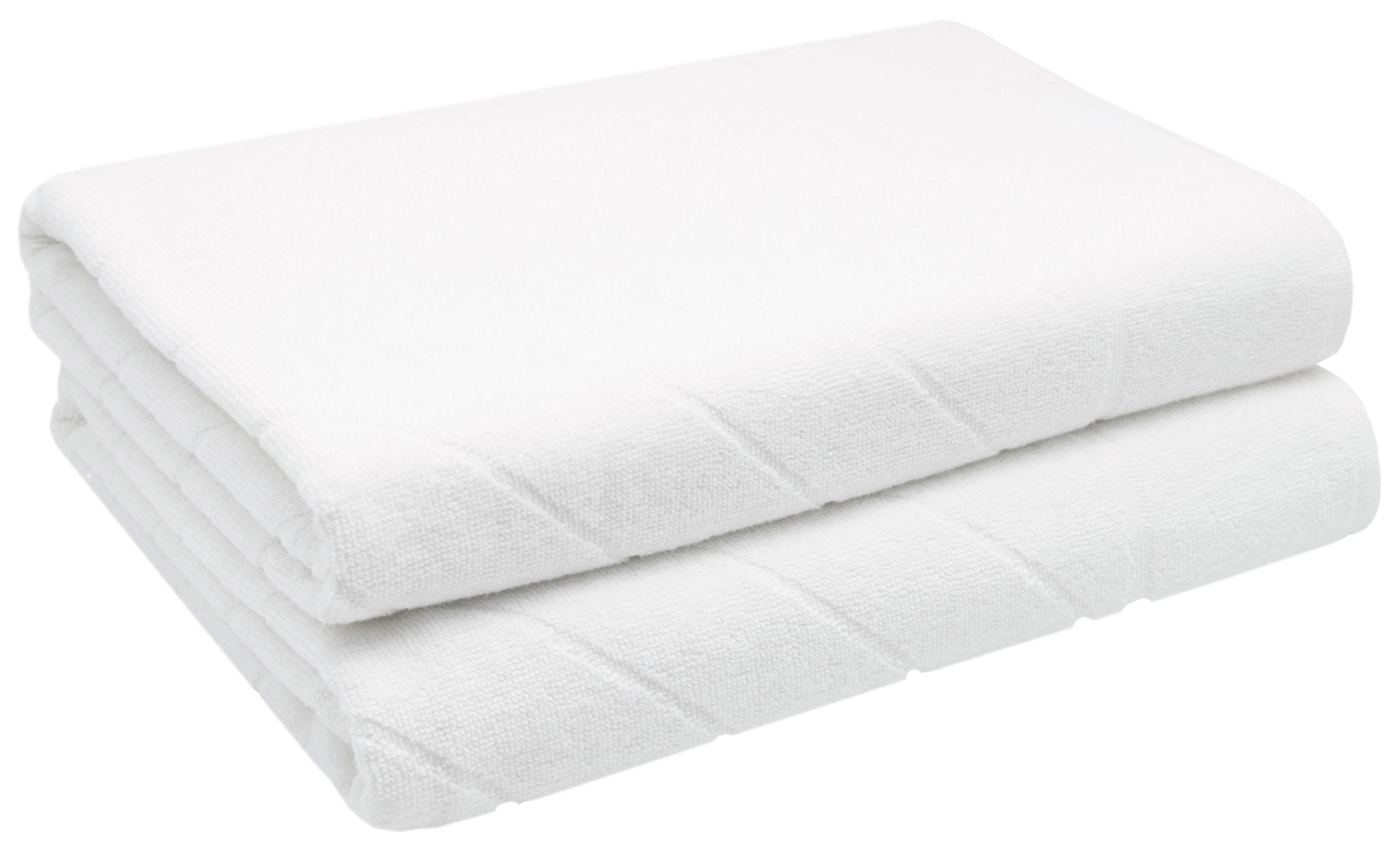 DUSCHTÜCHER, 2er-Set, 70x140 cm, 100% Baumwolle, Weiß - Weiß, Textil (70/140cm) - Zollner