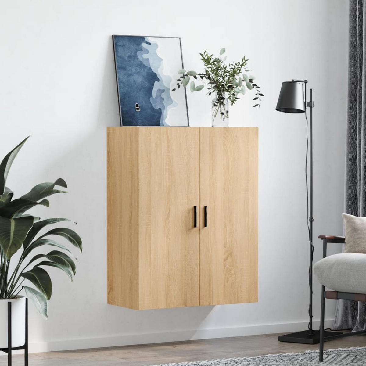 WANDSCHRANK Sonoma-Eiche 69,5x34x90 cm - Braun, Holzwerkstoff (69.5/90/34cm) - furnicato