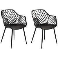 ESSZIMMERSTUHL 2er-Set Kunststoff Schwarz Nashua II - Schwarz, Kunststoff/Metall (50/86/51cm) - Beliani