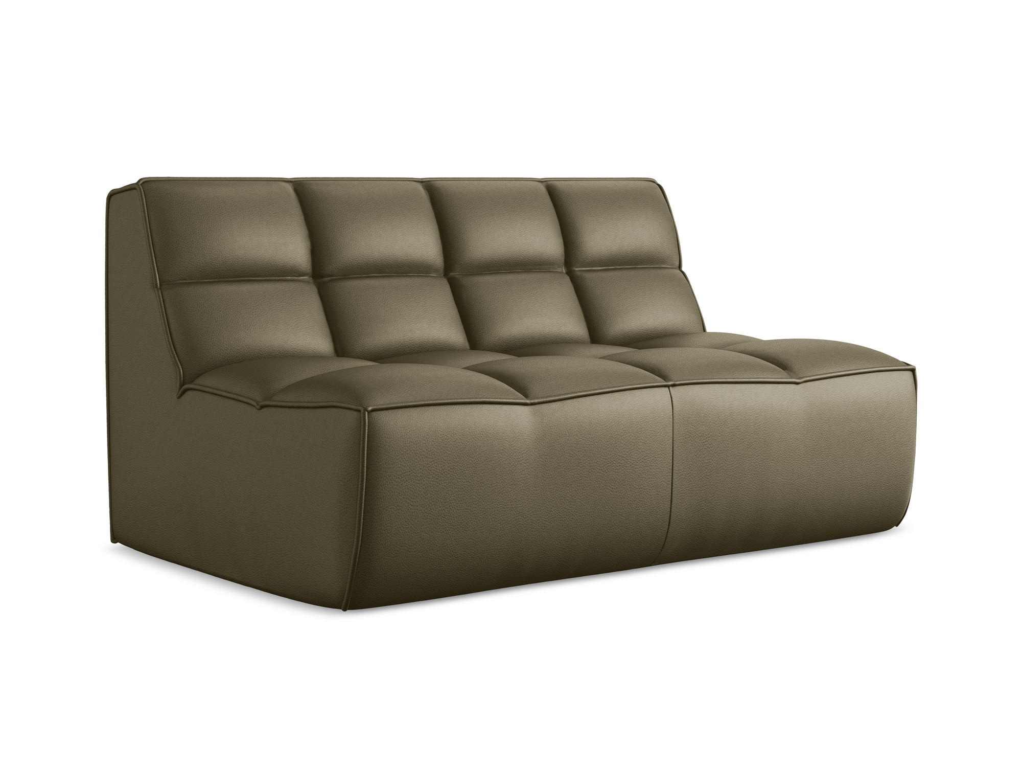 2-SITZER-SOFA Kunstleder Grün - Schwarz/Olivgrün, Leder/Kunststoff (160/75/93cm) - Makamii