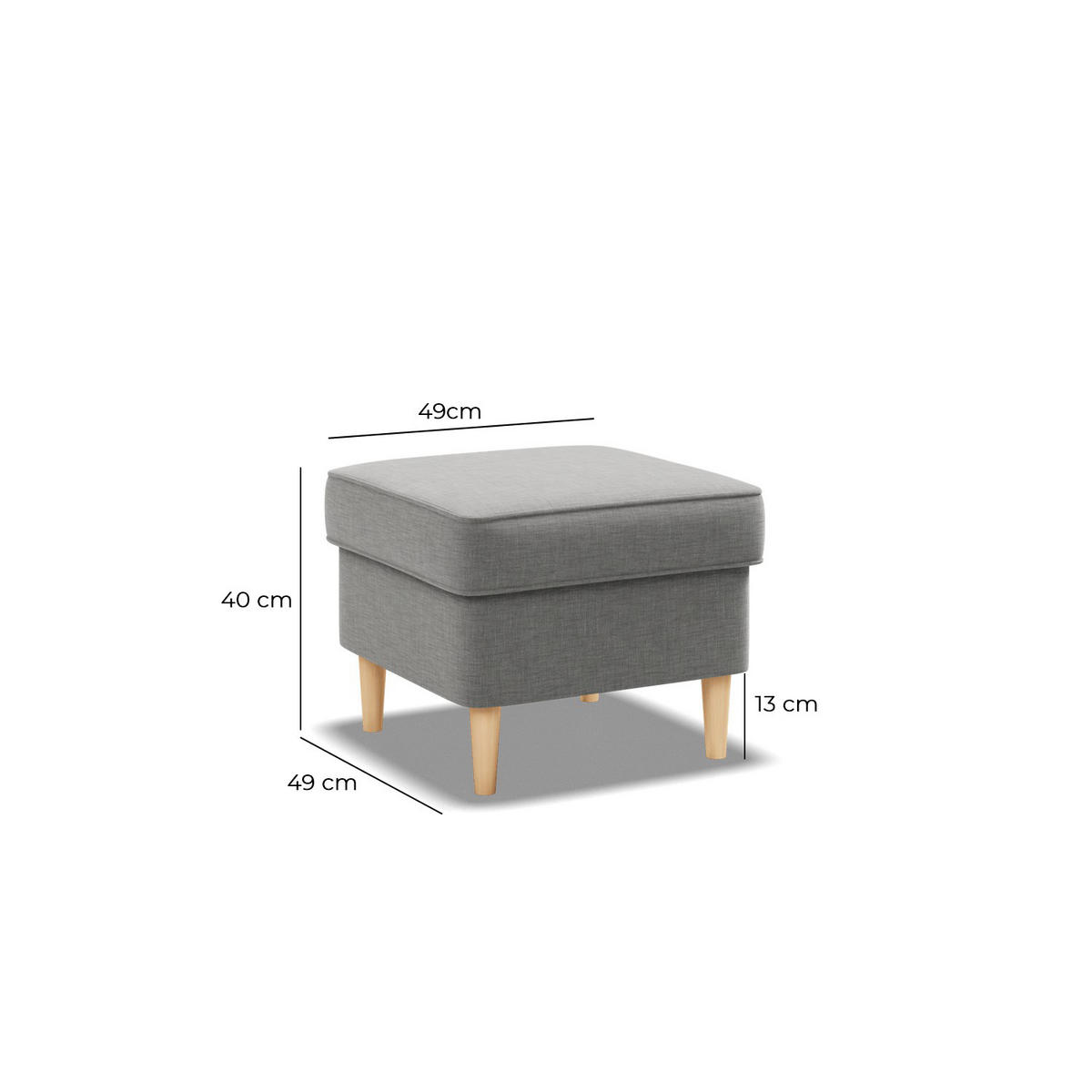 FUSSHOCKER FÜR SESSEL VELO, Dunkelgrau - Dunkelgrau, Textil (49/40/49cm)