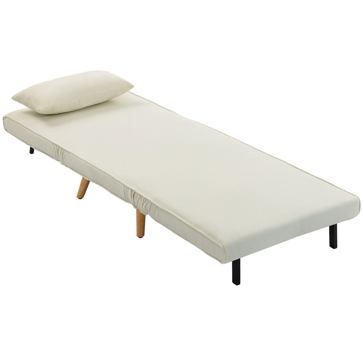 SCHLAFSESSEL 3-in-1 DE-14675 5-stufig verstellbar mit Kissen Creme - Creme, Textil (72/85/75cm) - ComfortXL