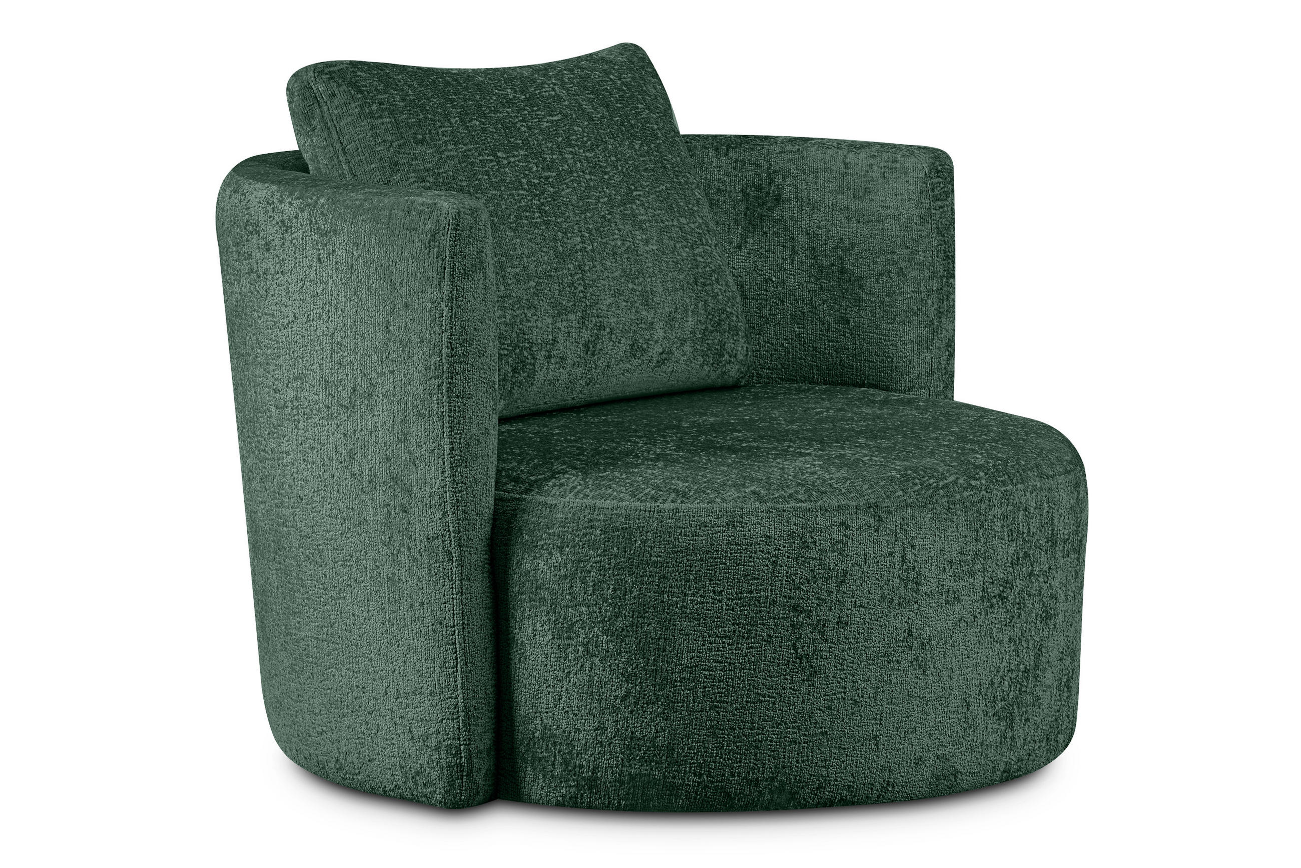 DREHSESSEL RAGGI 360° Drehfunktion mit inklusive dekorativem Kissen, Grün - Grün, Textil (92/75/94cm) - KONSIMO®