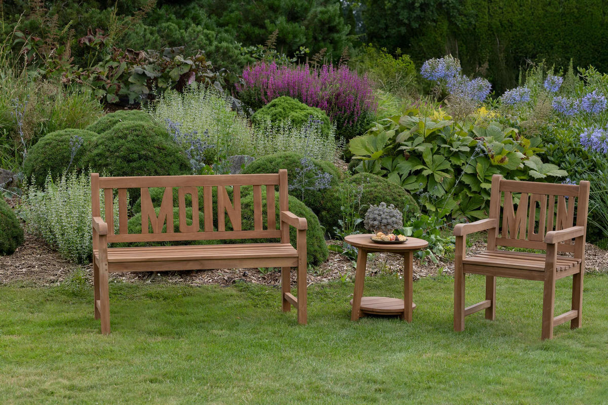GARTENBANK Moin - Naturfarben, Holz (120/94/60cm) - Mr. Deko