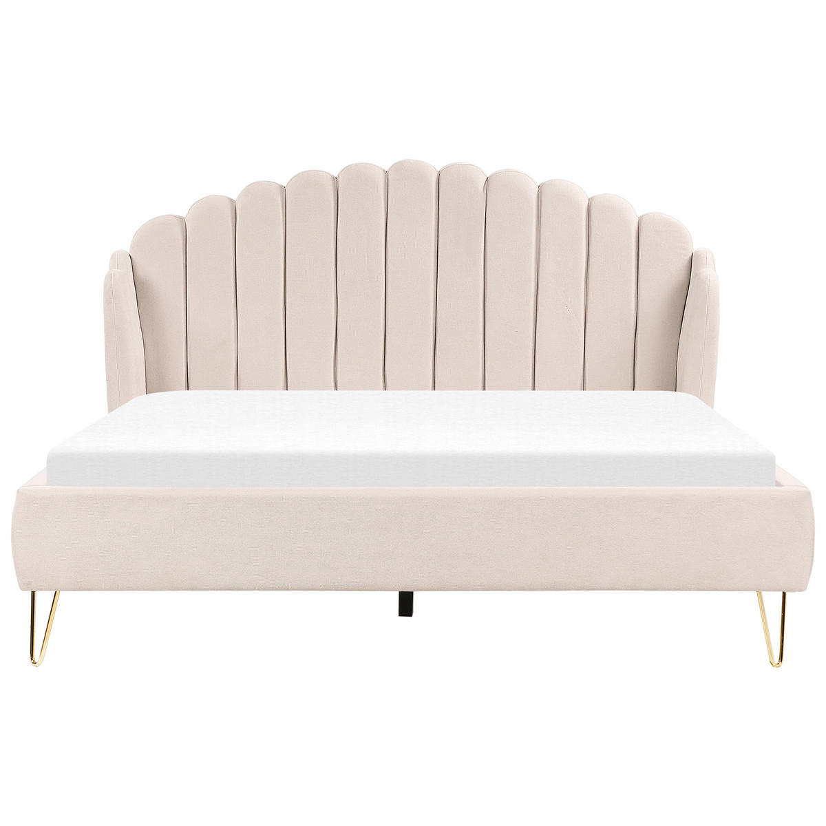 POLSTERBETT 180/200 cm Helles Beige Ambillou - Beige, Textil (180/200cm) - Beliani