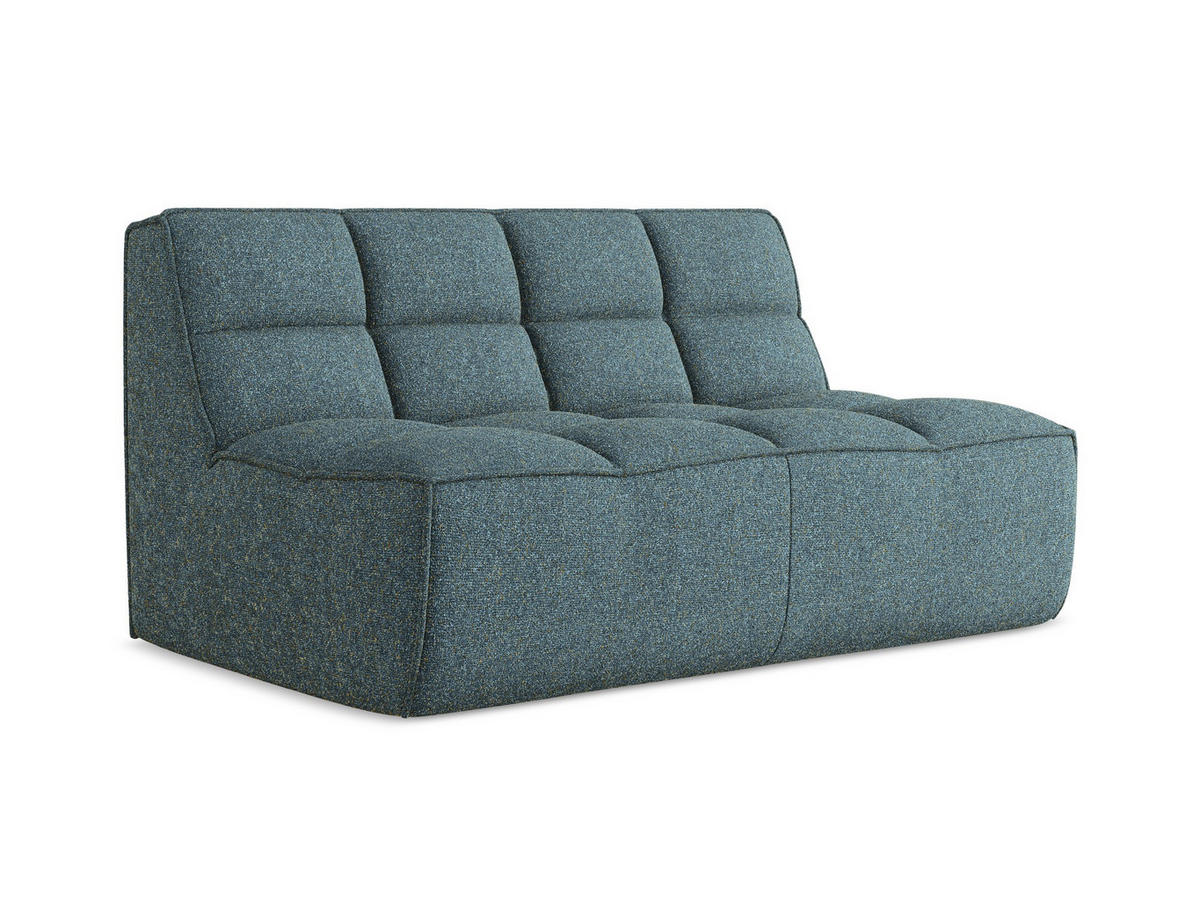 2-SITZER-SOFA Strukturstoff Stoff Blau - Blau/Blaugrau, Kunststoff/Textil (160/75/93cm) - Makamii