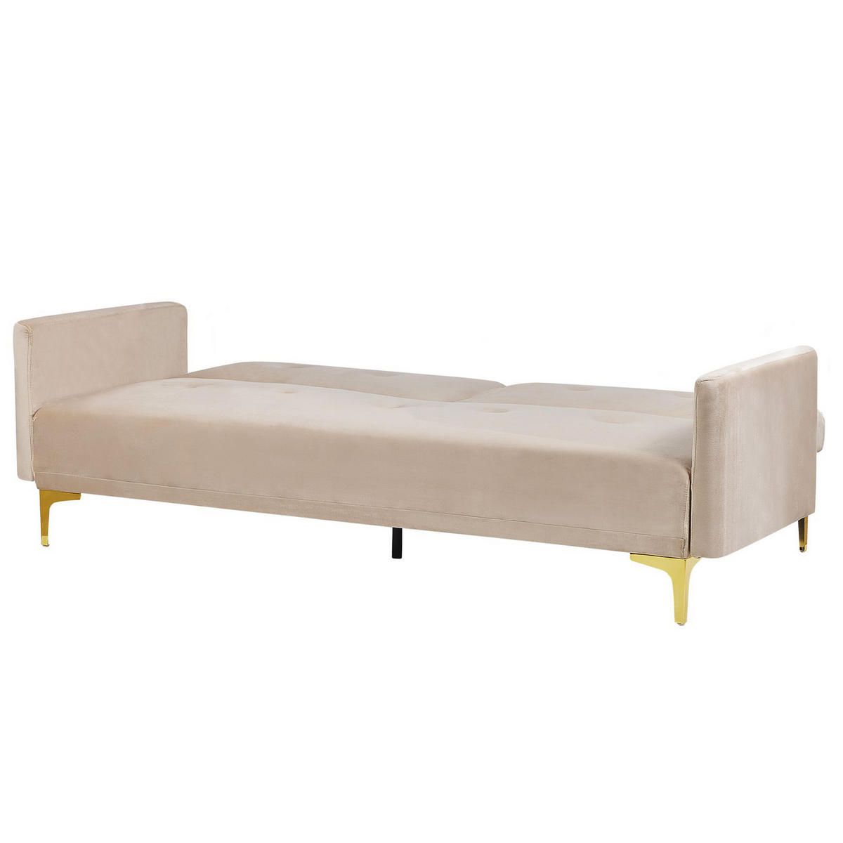 3-SITZER-SCHLAFSOFA Samtstoff Beige Lucan - Beige, Textil (190/75/90cm) - Beliani