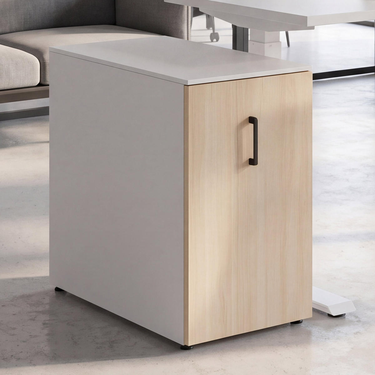 AKTENSCHRANK Weiß, Braun - Weiß/Braun, Metall (43/74/80cm) - MCW