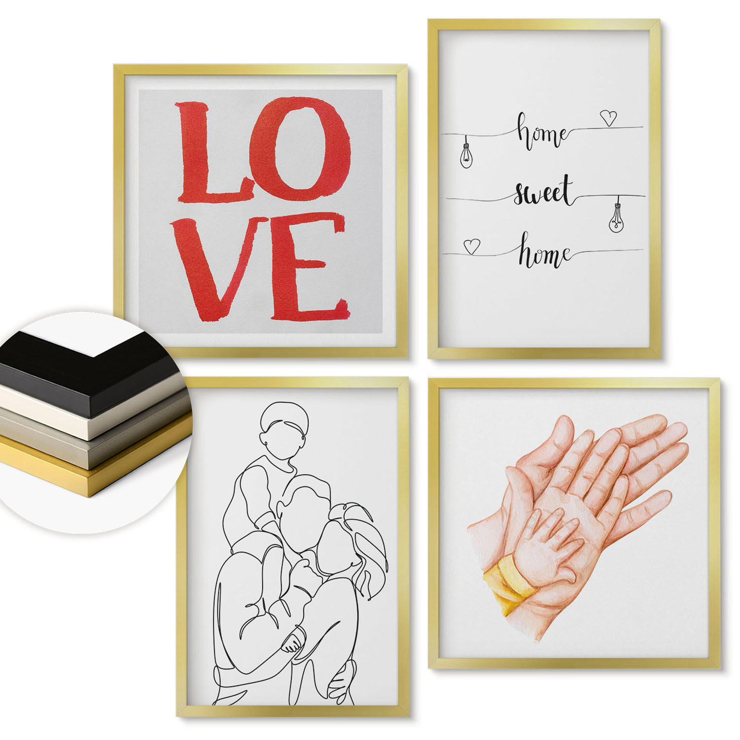 ArtPrintCave Wandbilder Gold 50x50 cm