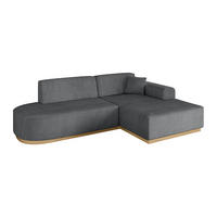 ECKSOFA Ottomane Rechts IREA-L1-v2 - 232x165x80 cm Duneklgrau - Dunkelgrau, Holzwerkstoff/Textil (232/165cm) - ALTDECOR
