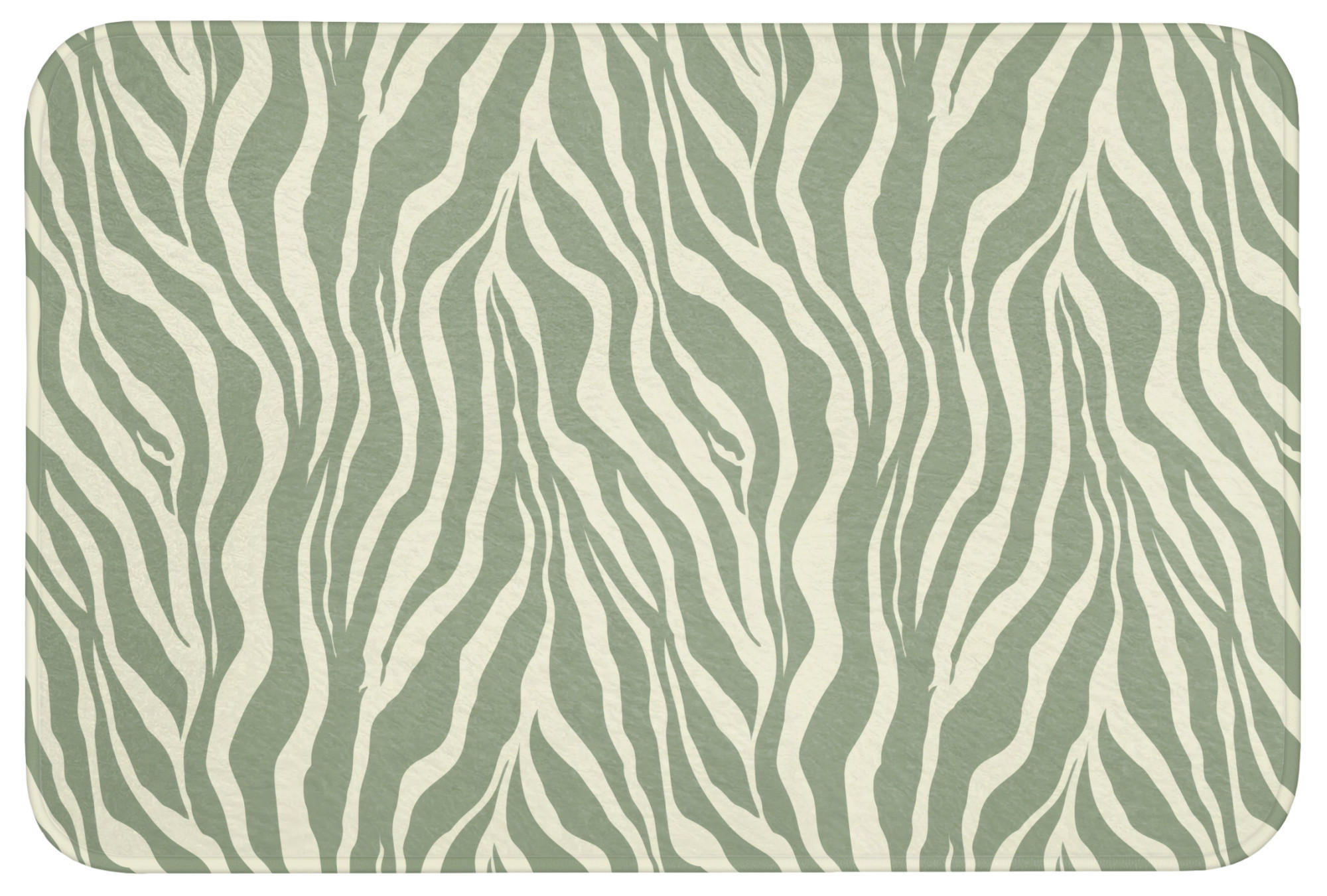 KOUPELNOVÁ PŘEDLOŽKA Zebra - Motiv - zelená 90x60 cm - šalvějově zelená, textil/plast (90/60cm) - OnlyWow