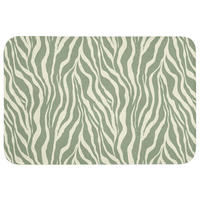KOUPELNOVÁ PŘEDLOŽKA Zebra - Motiv - zelená 90x60 cm - šalvějově zelená, textil/plast (90/60cm)