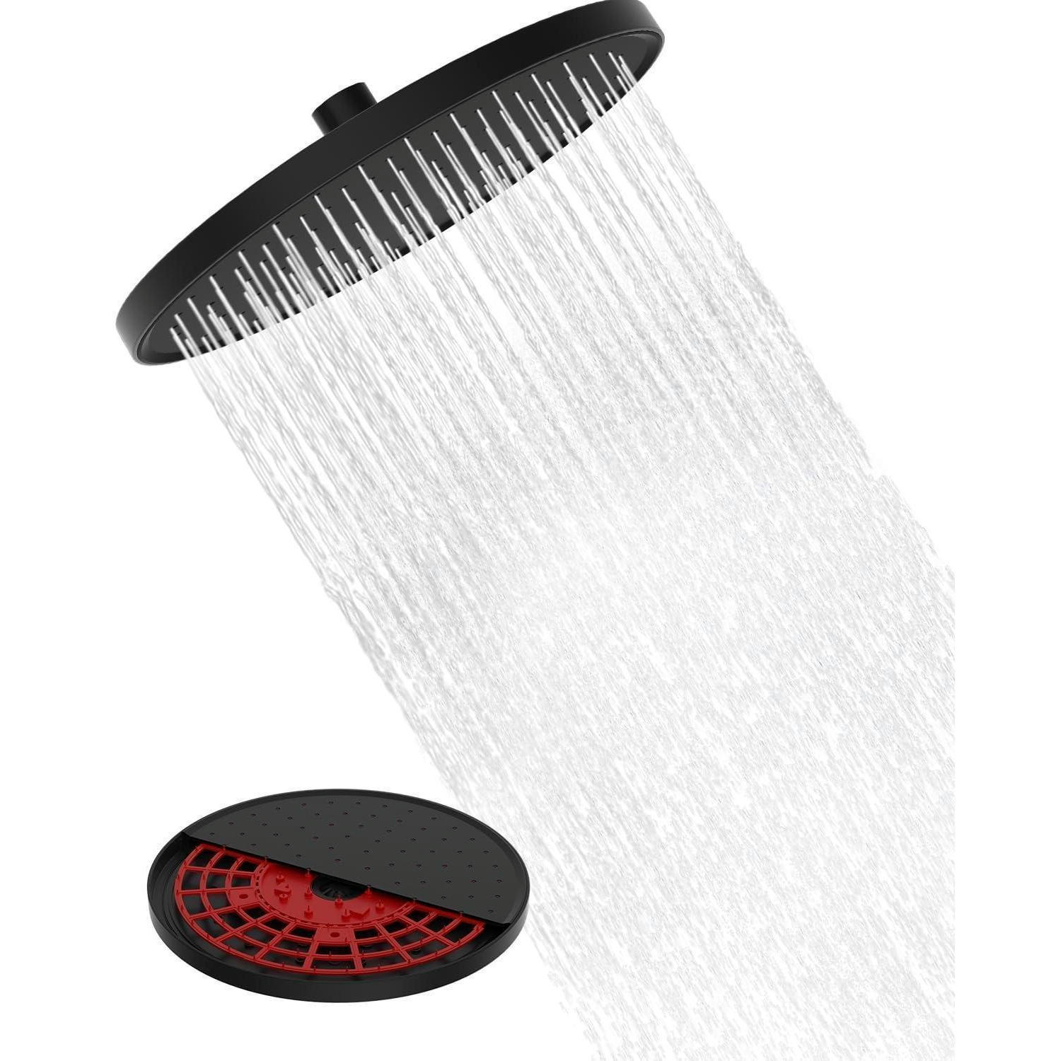 REGENDUSCHE 25 cm Schwarz mit Selbstreinigungsfunktion - Schwarz, Metall (25/12.7/25cm)