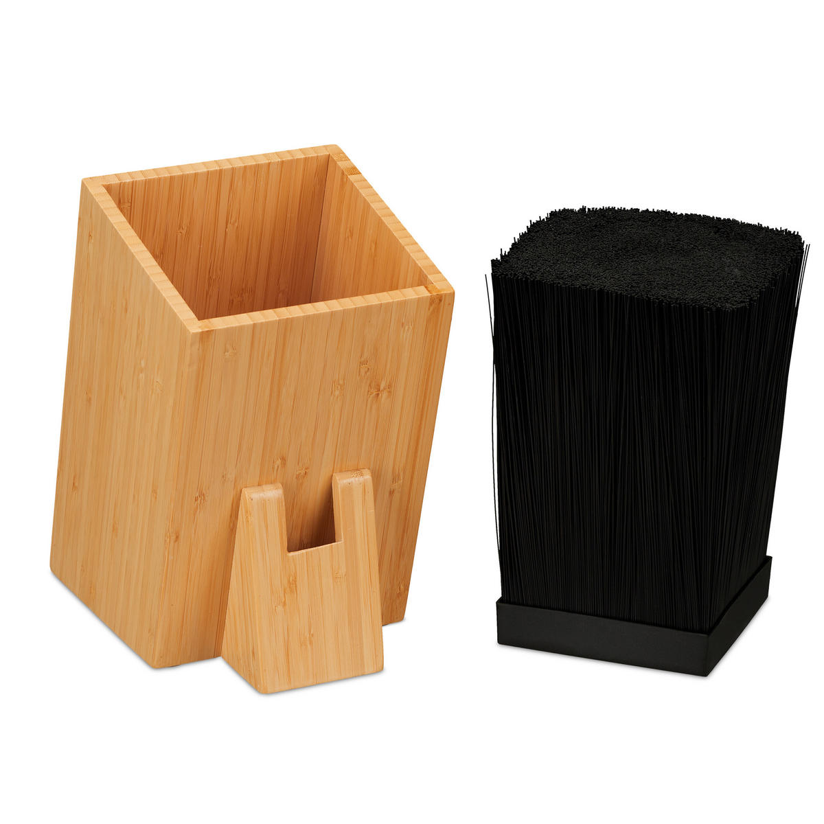 MESSERBLOCK - Hellbraun, Holz/Kunststoff (14.5/25/22cm) - Relaxdays