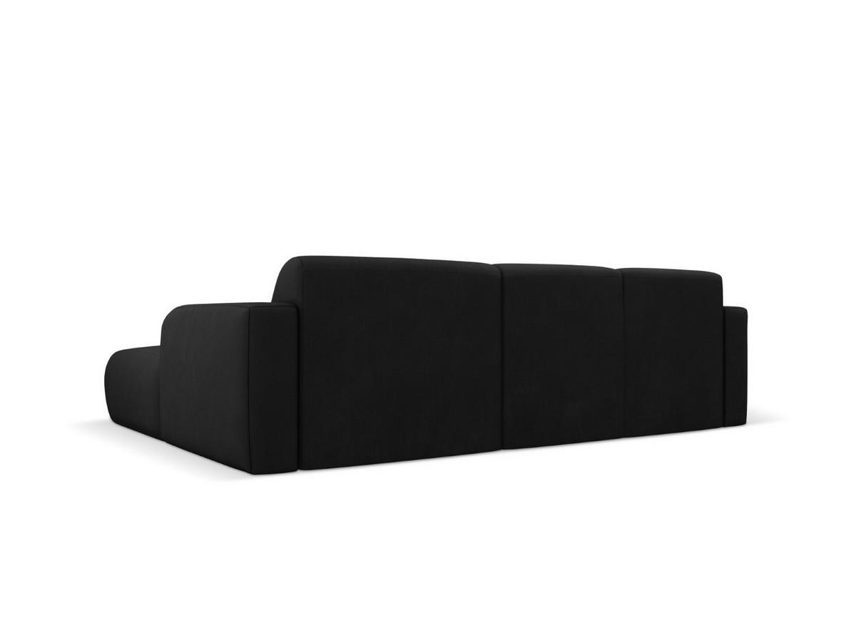 ECKSOFA rechts Molino aus strukturiertem Stoff schwarz 4 Sitzplätze - Schwarz, Textil (170/250cm) - Micadoni