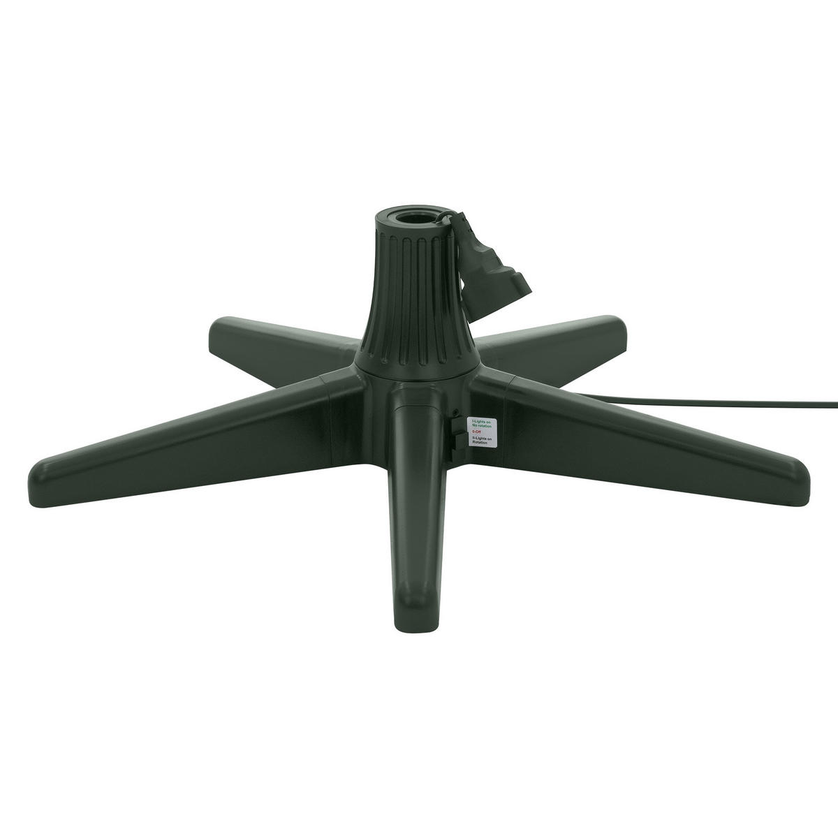 VÁNOČNÍ STOJAN na stromek, otočný, pro stromky do výšky 240 cm, elektrický vánoční stojan, zelený, 65 cm - zelená barva, plast (65/21/65cm) - ECD-Germany