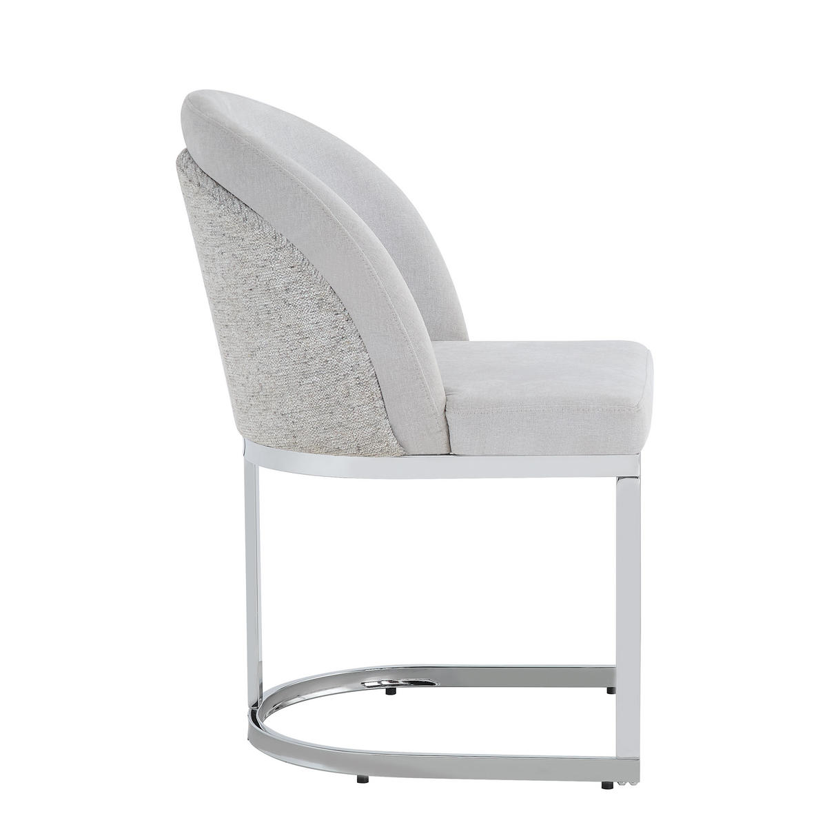 ESSZIMMERSTUHL 2er Set Chenille Stoff Hellgrau Silber Modern - Grau, Textil (59/85/52cm) - FLIEKS
