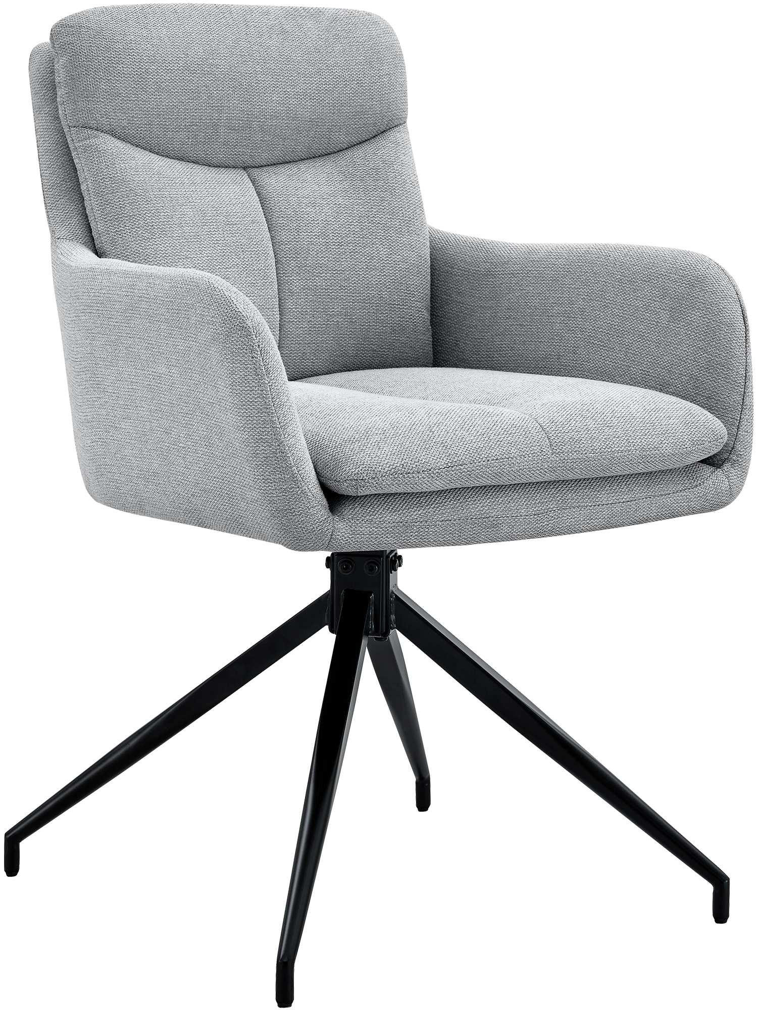 ESSZIMMERSTUHL Stoff Hellgrau - Hellgrau/Schwarz, Textil/Metall (57/83/62cm) - CLP