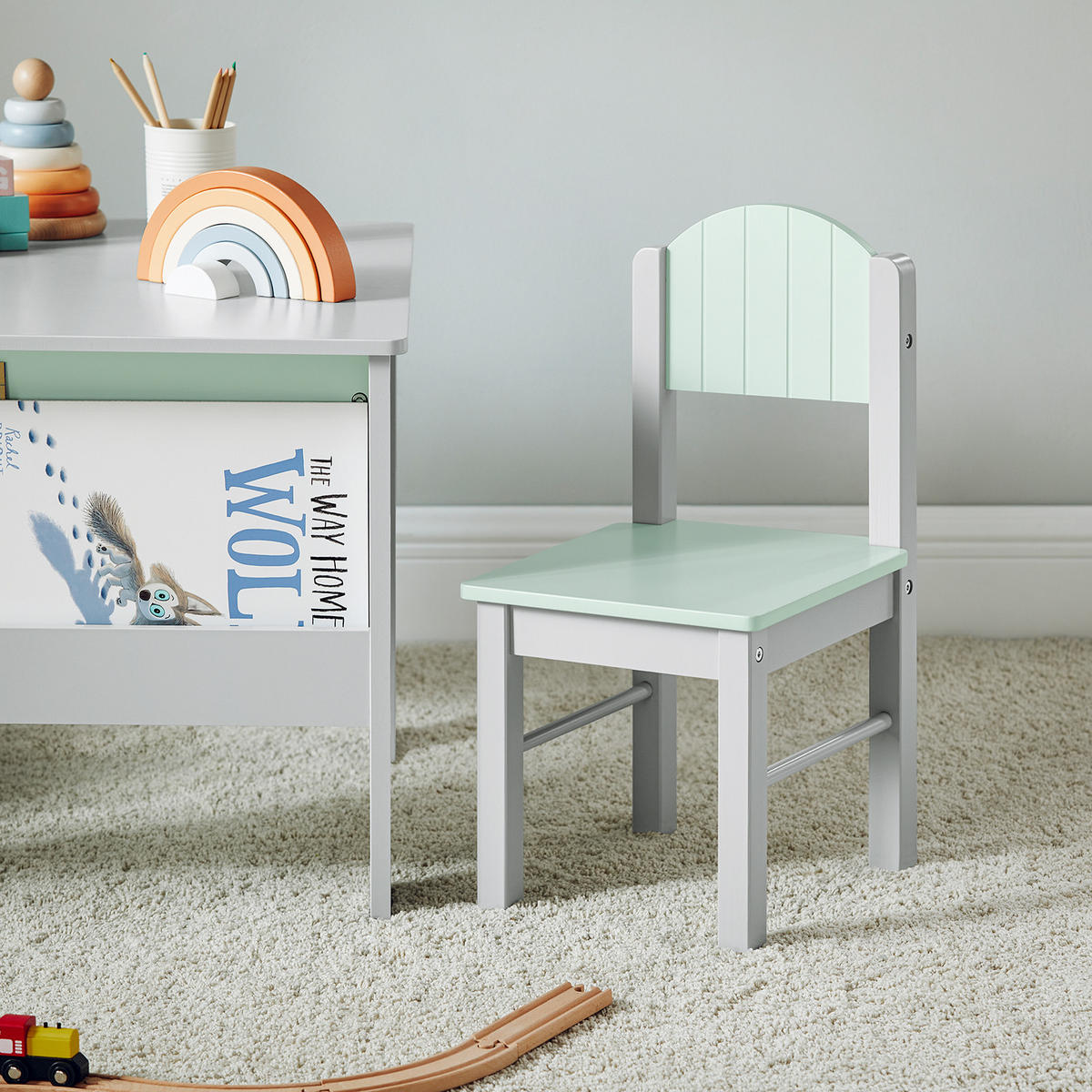 KINDERSITZGRUPPE Hellgrau - Grau, Holz/Holzwerkstoff (60/60/48cm) - SoBuy