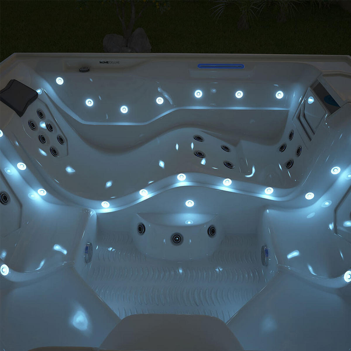 OUTDOOR WHIRLPOOL STREAM BIG PURE - 207 x 207 cm, Pure - Anthrazit, Kunststoff (207.5/88/207.5cm) - Home Deluxe