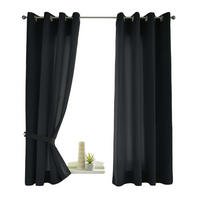 VORHANG 2ER SET BERLIN HxB 145x140cm Schwarz - Schwarz, Textil (140/145/145cm) - Gardinenbox