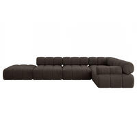 ECKSOFA modulares Sofa Felto-L2 - 380x190x70 cm Braun Velours - Braun, Holzwerkstoff/Textil (380/190cm) - ALTDECOR