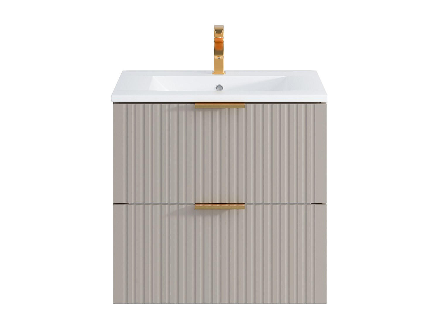 EINZELWASCHTISCH - 60 cm x 46 cm - Holz, Platte - Beige - ZEVARA - Beige, Holz (60/57/46cm) - Vente-Unique