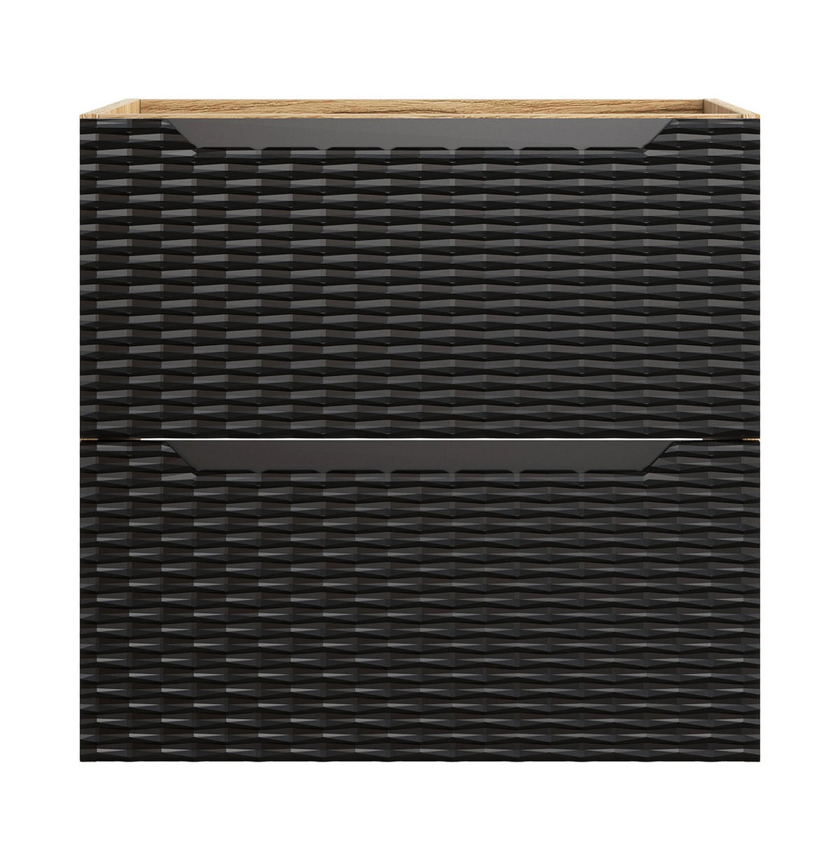 OMARICA POD UMIVALNIK Ocean 2 predali mat črna s hrast - 60 x 46 x 59 cm - črna/barve hrasta, les (60/59/46cm) - Badplaats