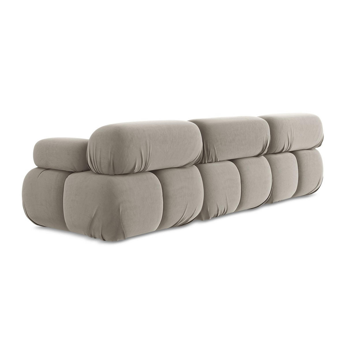 3-SITZER SOFA Samt Stoff Grau - Taupe/Lila, Kunststoff/Textil (285/70/96cm) - LaMiaSofa