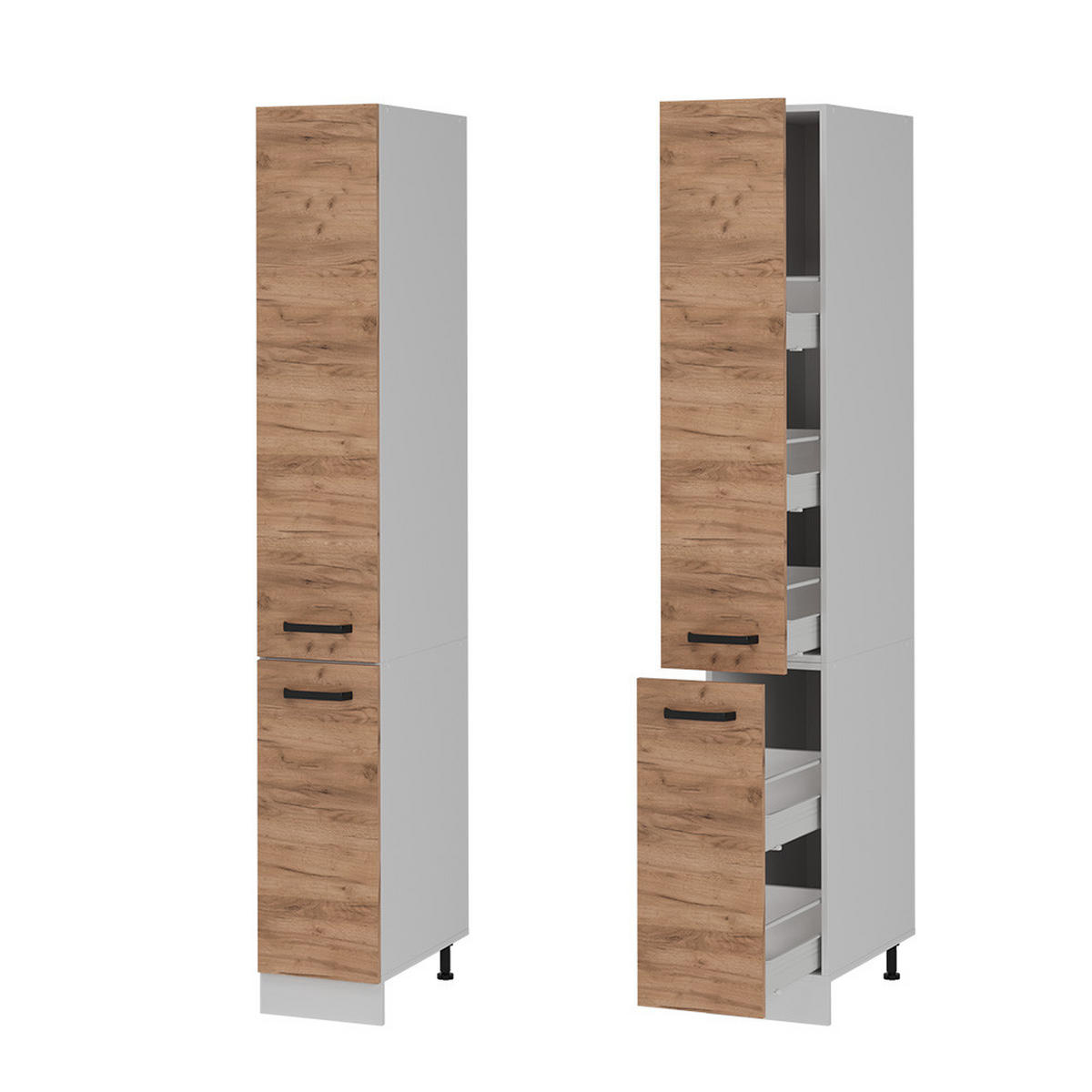 APOTHEKERSCHRANK R-Line Goldkraft Eiche 30 cm - Honigeiche/Eiche Wotan, Holzwerkstoff (30/206.8/57.2cm) - Vicco