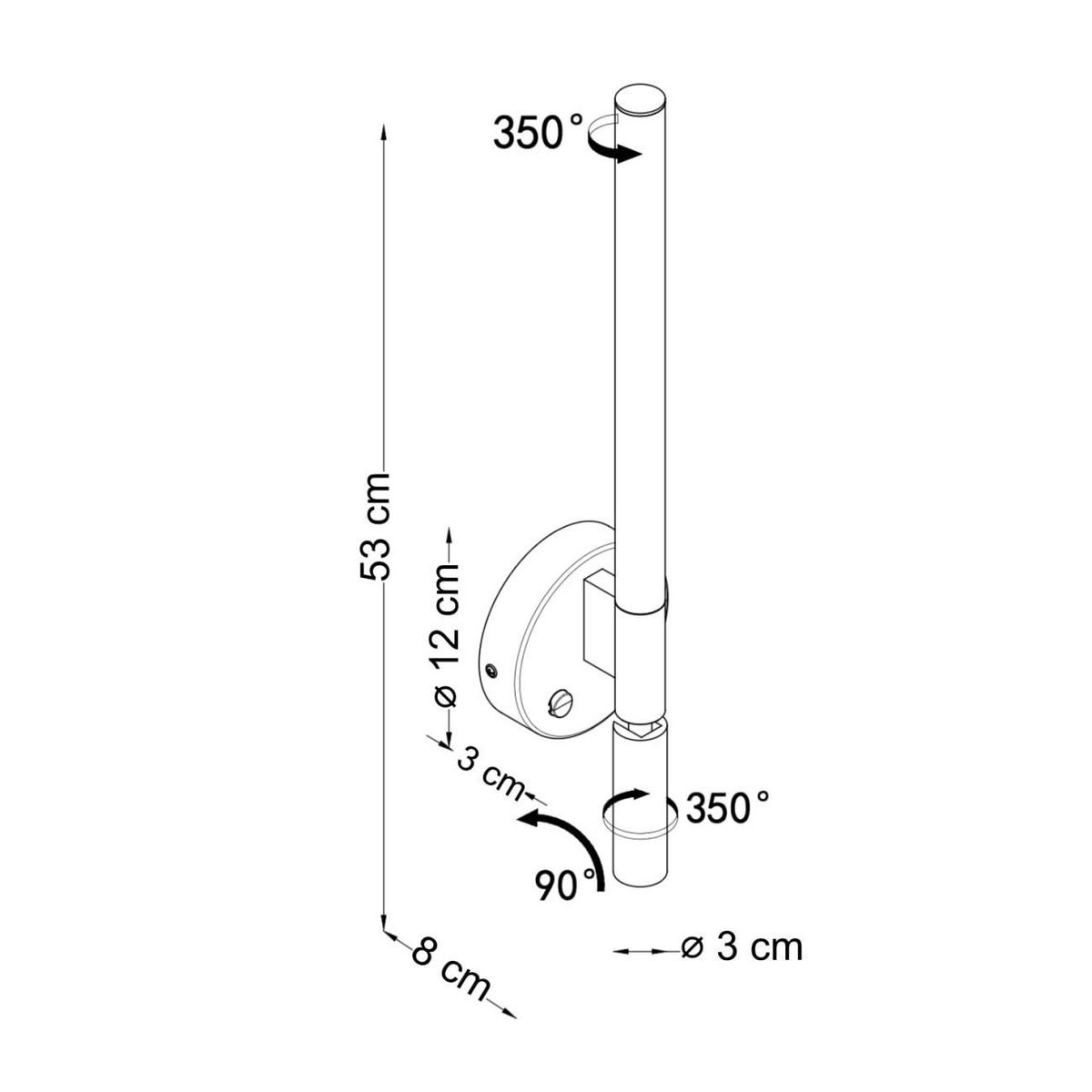 WANDLEUCHTE Noxea, Weiß, 53cm - Weiß, Metall (12/53/53cm) - KOSILUM