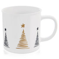 KERAMIKBECHER WEIHNACHTSBAUM, Keramik, weiß, 500 ml - Weiß, Keramik (0.5L) - Orion 