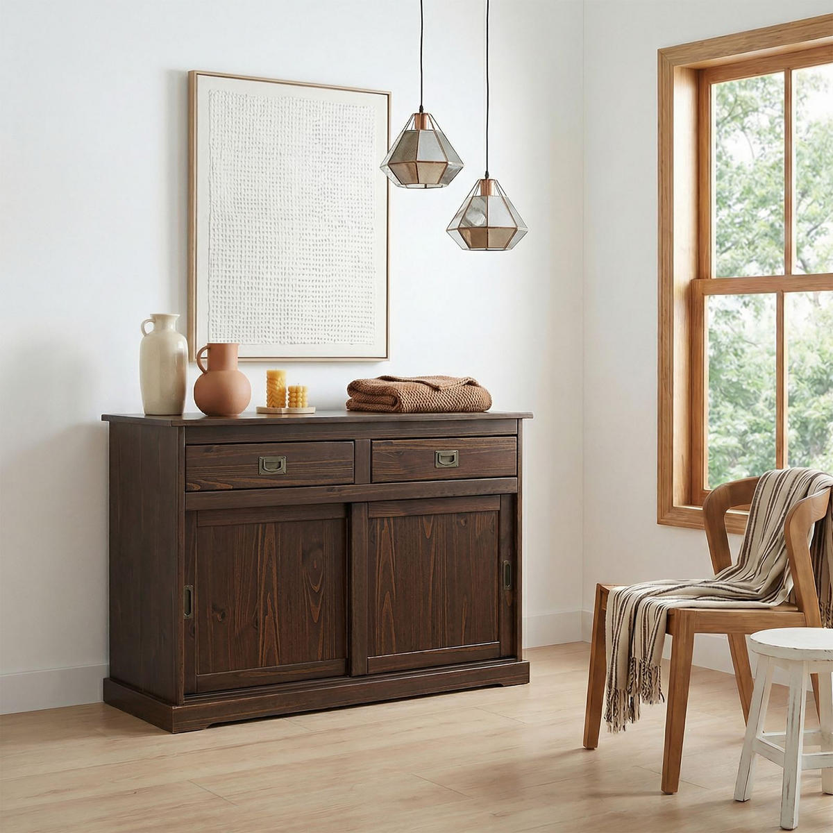 KOMMODE SAVONA nussbaum - Nussbaumfarben, Holz (110/84/46cm) - IDIMEX