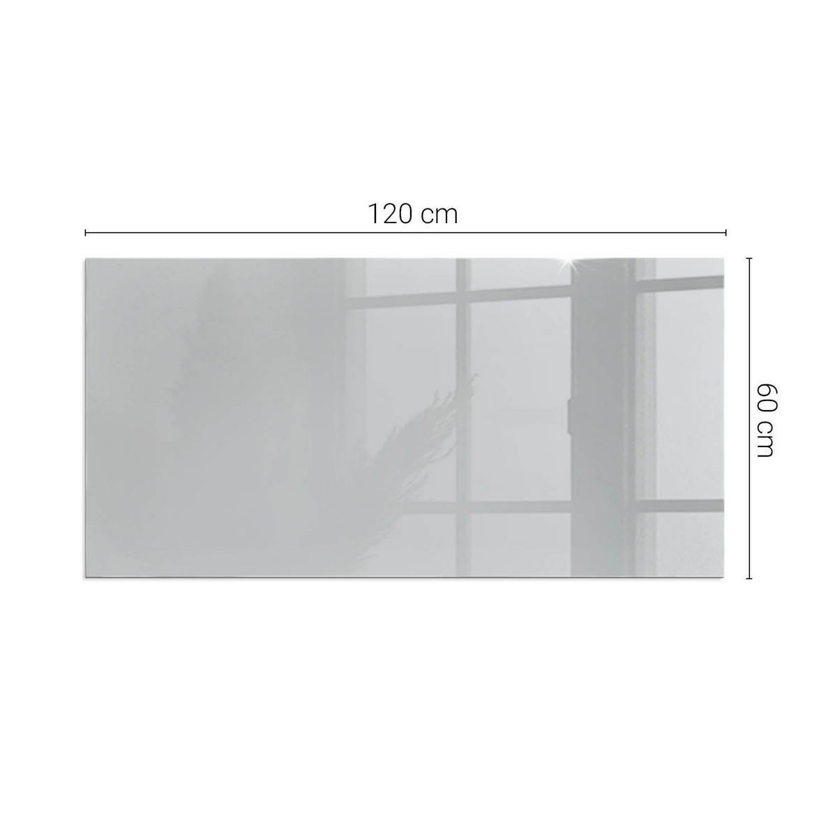 GLASPLATTE für Kamin 120x60 cm - Grau, Glas (120/60/0.4cm) - TULUP